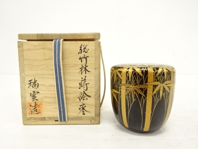 黒塗六瓢蒔絵 大棗　中村宗悦 新品)中村宗悦 黒真塗六瓢蒔絵大棗